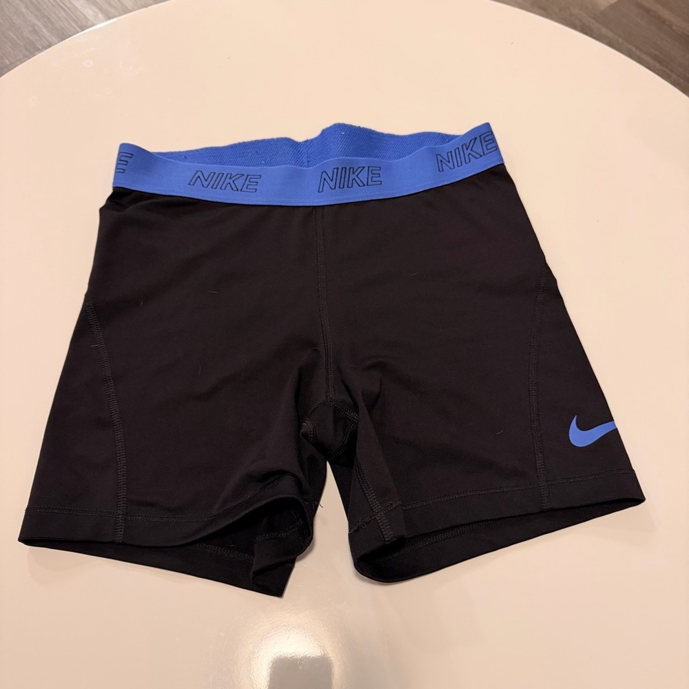 Nike Black Shorts with Blue Waistband